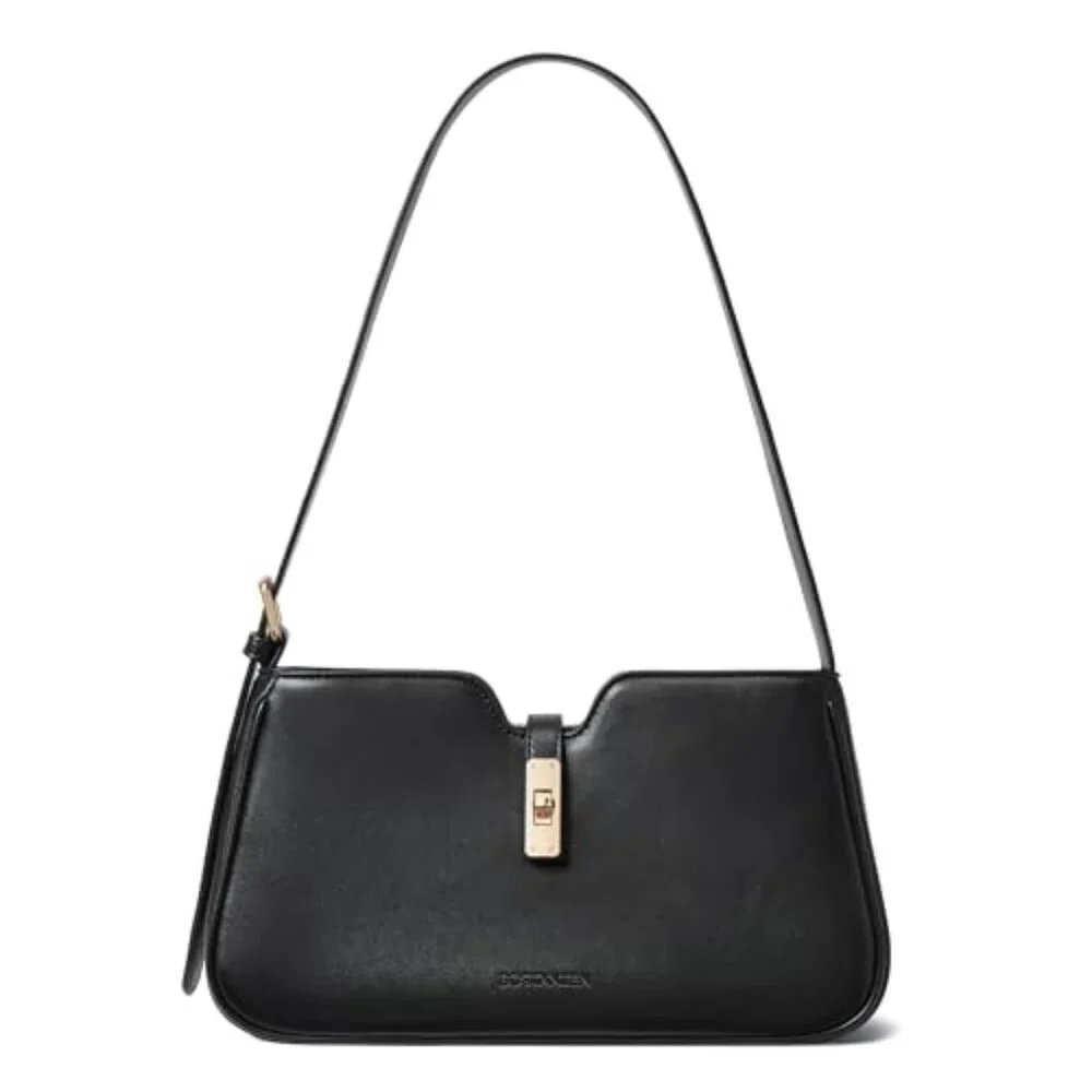 Vegan Leather Hobo Shoulder Bag with Adjustable Strap, 12